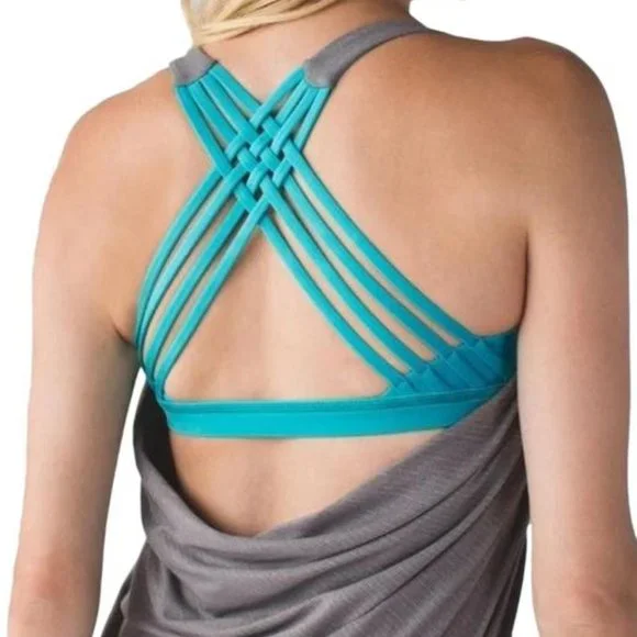 Lululemon Free To Be Wild Grey & Aqua Tank - Picture 2 of 8